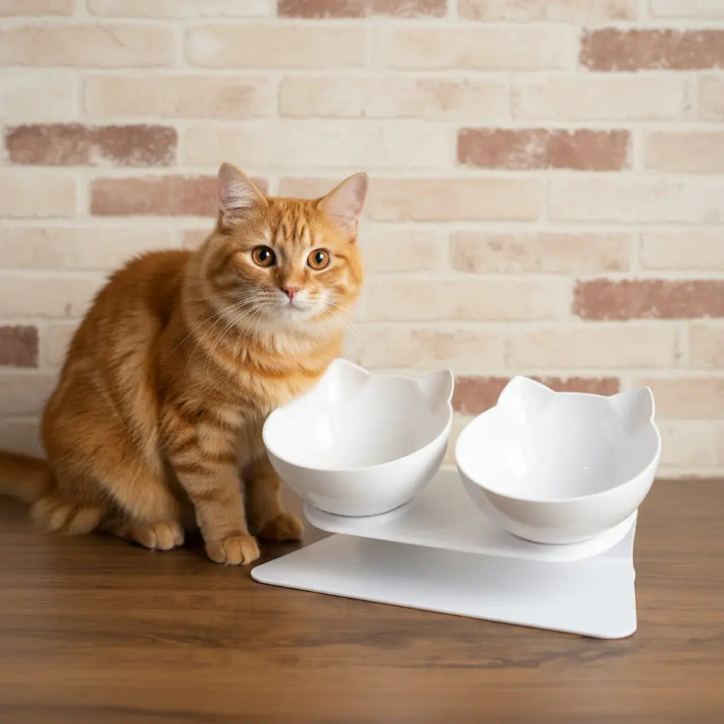 Bol pour chat à bec oblique, vue d'ensemble