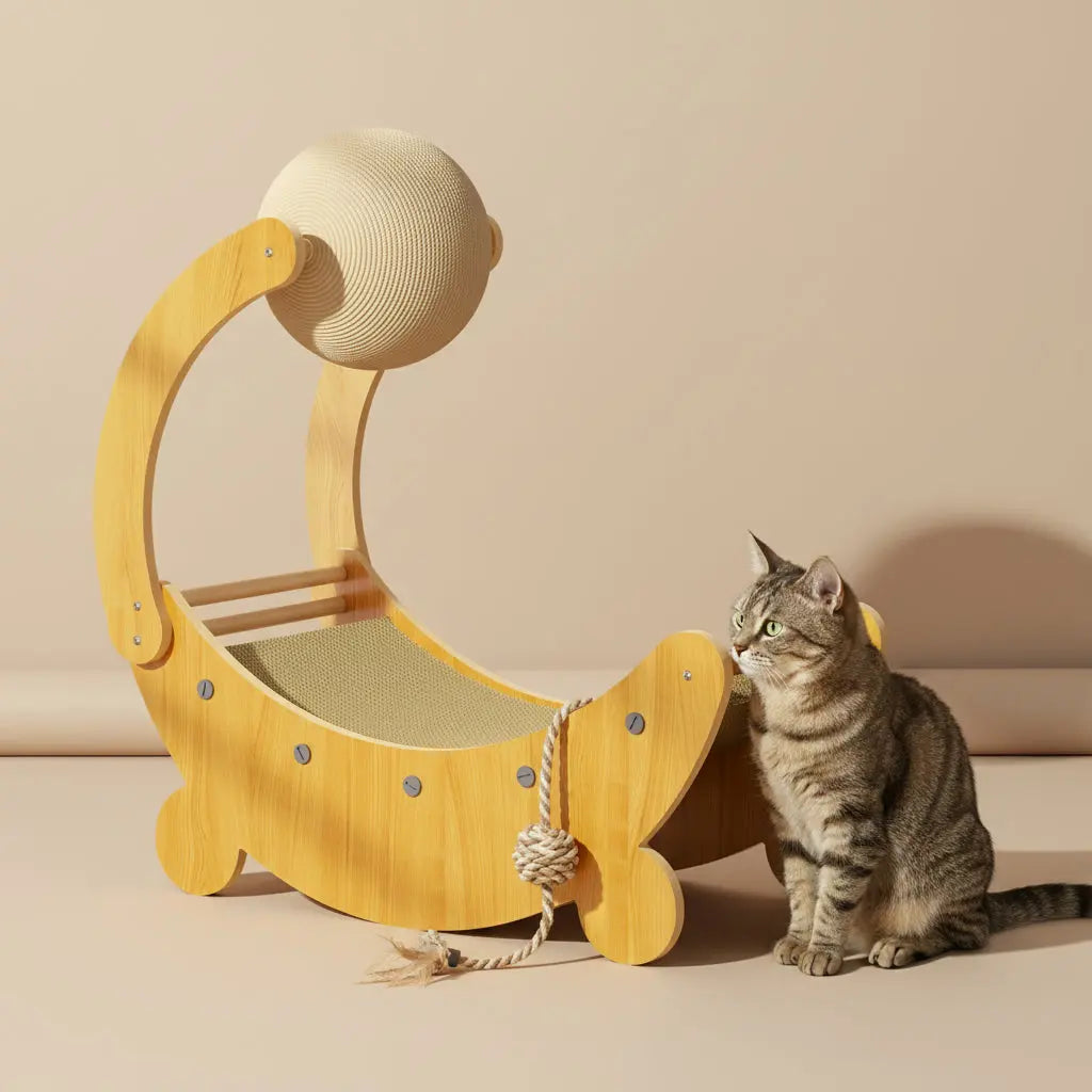 Griffoir en forme de bateau  – La croisière féline vers la détente CJ