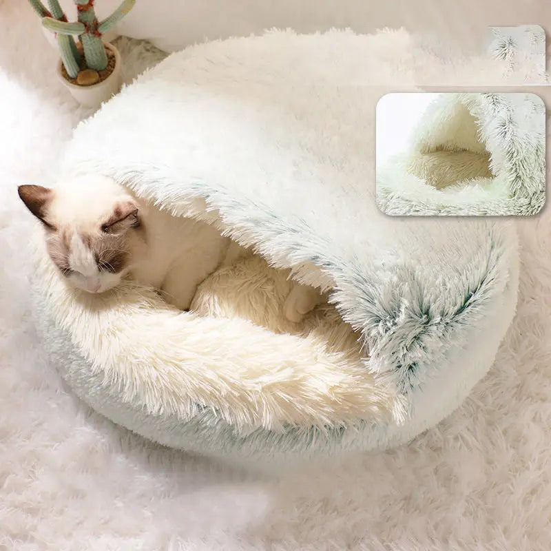 Refuge Confortable en Peluche pour Chats CJ
