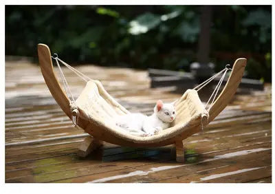 Hamac en bois pour chat, détail structure