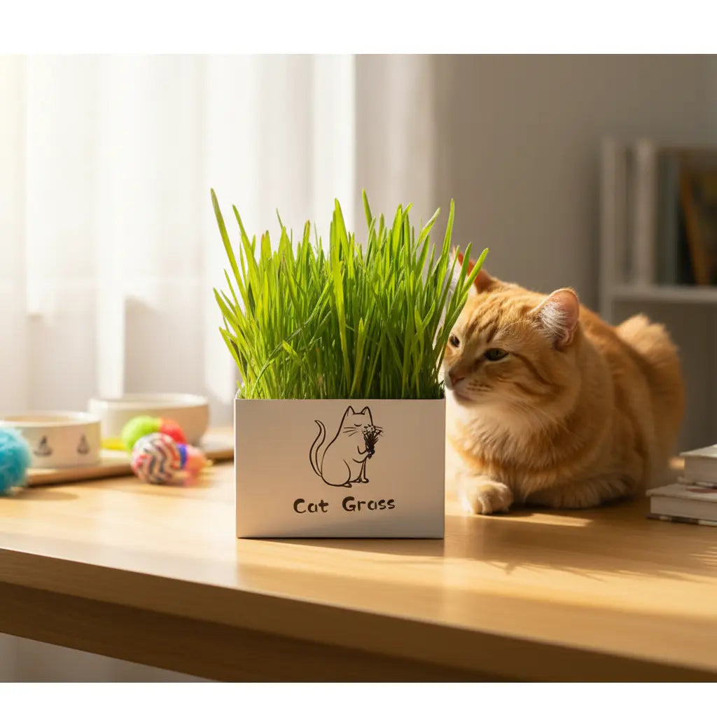 Herbe à chat biologique sans terre – Accessoires pour l’hygiène bucco-dentaire des chats CJ