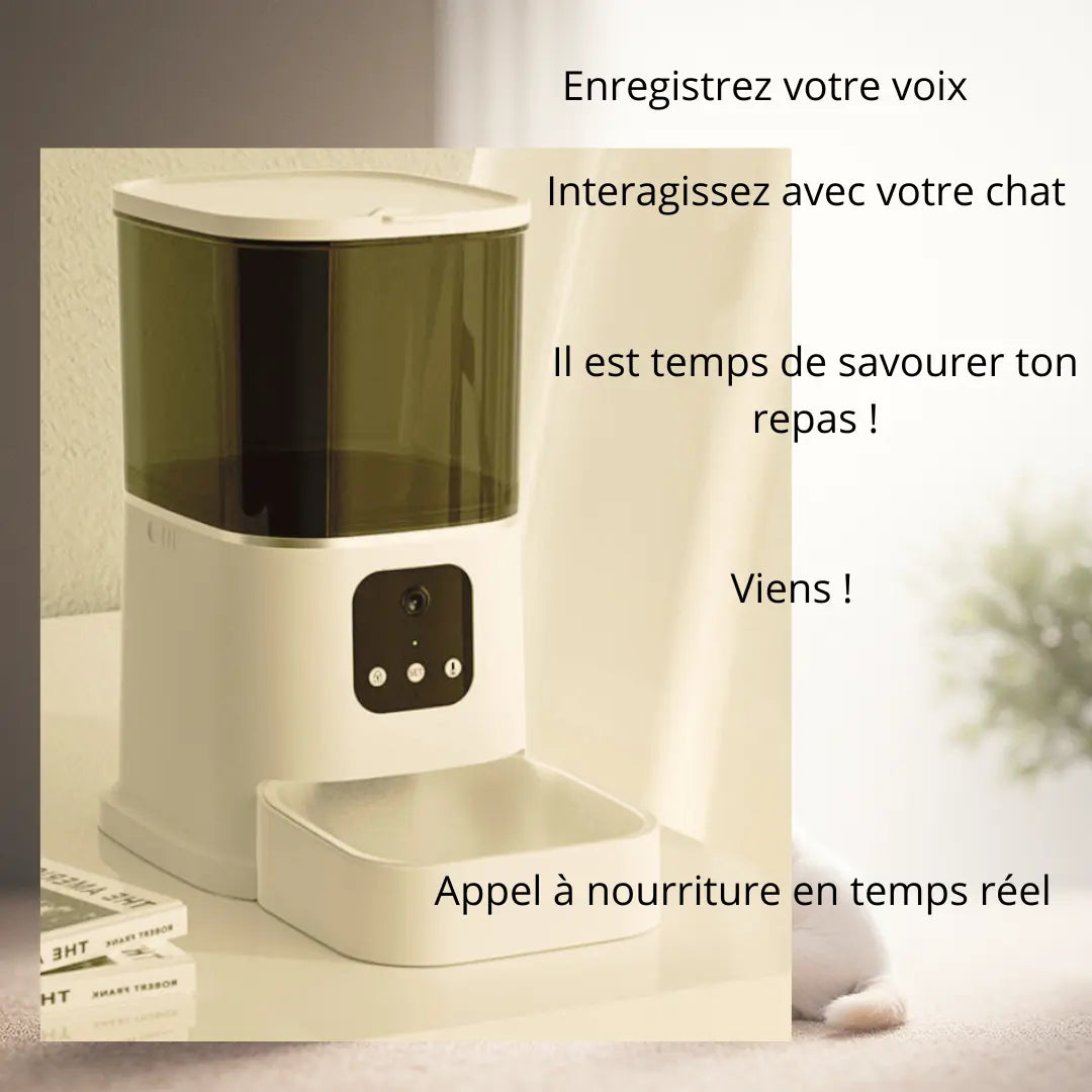 Distributeur de croquettes connecté pour chat – Grande capacité – Voix & App null